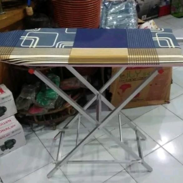 (Srd) - Terlaris Meja Setrika Lipat Alumunium Tebal Berdiri Duduk Motif Baru
