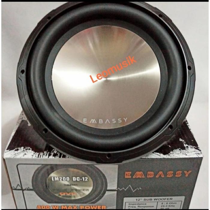 Hemat Subwoofer Mobil 12 Inch Embassy Double Magnet Type Em-200 Dc-12