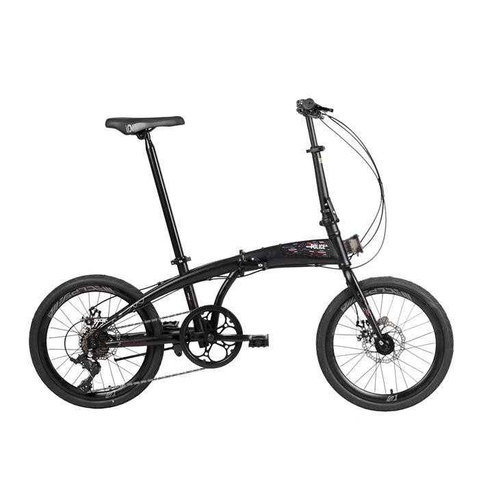 Sepeda Lipat / Folding Bike Police Milan Meteor 8Sp 20Inch