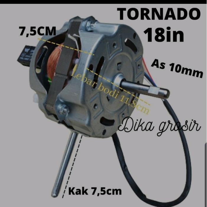 DINAMO MESIN KIPAS ANGIN SEKAI TORNADO 18 INCH BALING-BALING BESI AS 10MM