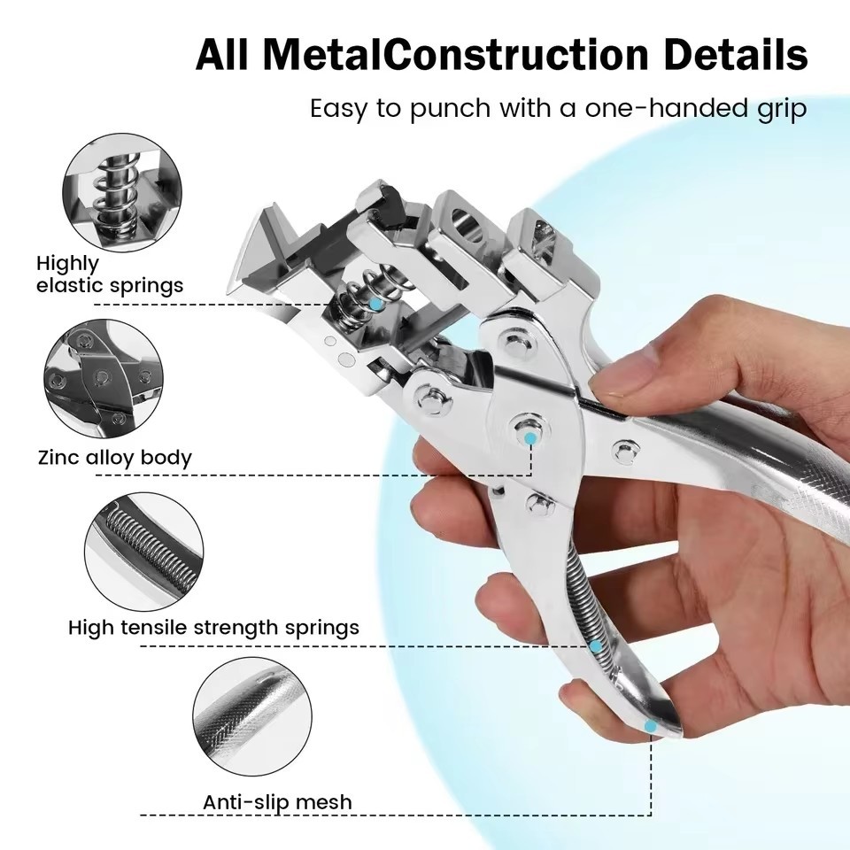 Multifuctional Hole Puncher PVC Plastic ID Cutter Paper Tag Tool Plier Hole Identity Puncher Punch