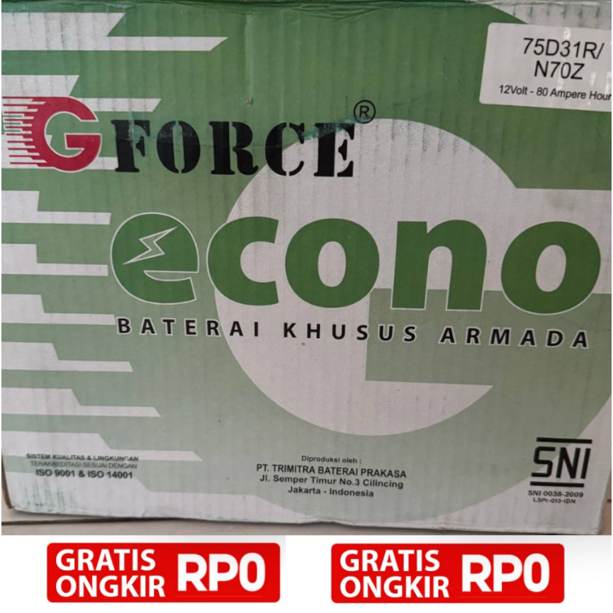 Aki Econo N70Z / 75D31R Original Asli 100%