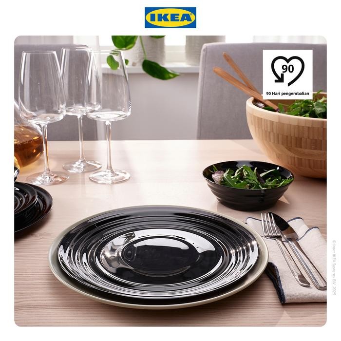 NEW IKEA NTBARB Piring Makan Hitam 24cm