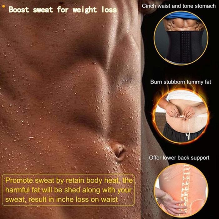 Korset Pria Pelangsing Perut Buncit Body Shaper Kualitas Premium Ukuran 25Cm 13 Kait