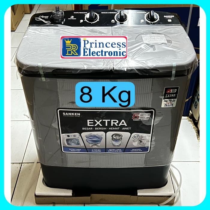 NEW!!! Sanken Mesin cuci 2 Tabung 8kg Low watt