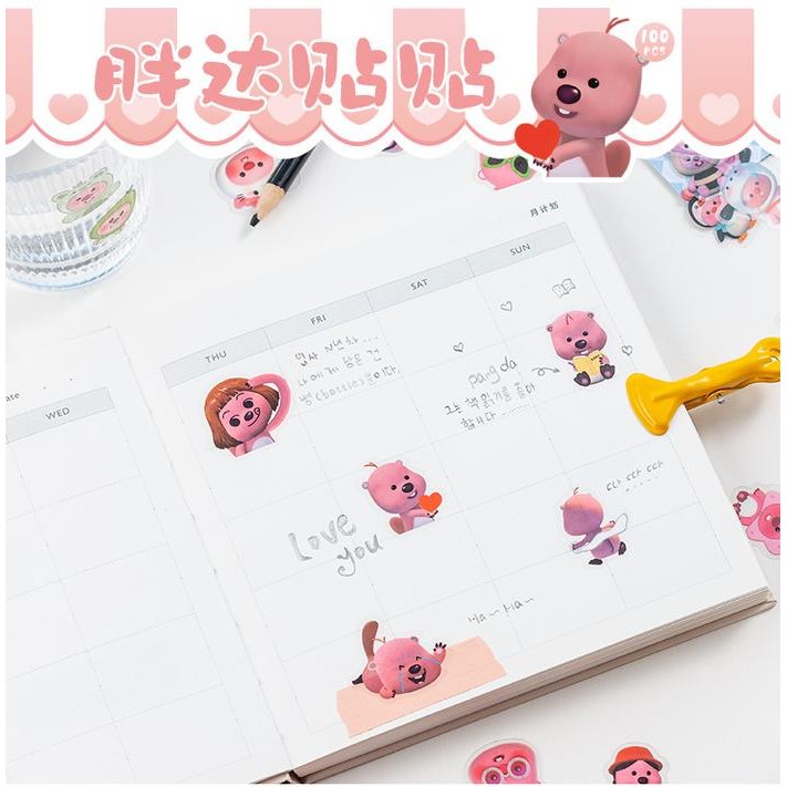 

Khusus Gosend! Stiker Diy Loopy Pororo Costum Stiker Pack Isi 100Pcs Stiker Decor Loopy Yz007