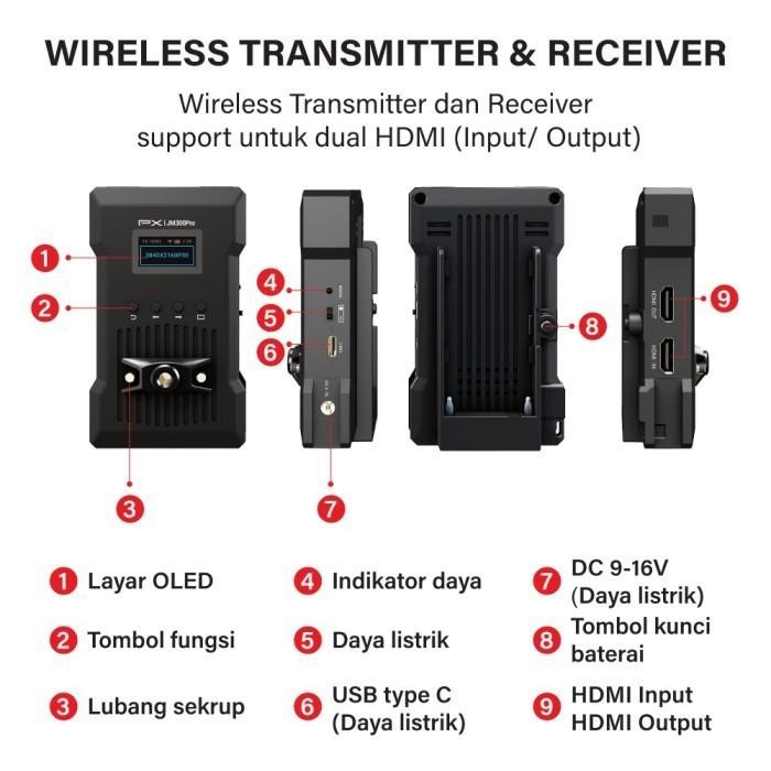 PX JM 300 PRO Wireless Video Transmiter Receiver Kamera 4K JM 300PRO (TERBAIK) (TERBARU) (TERMURAH)