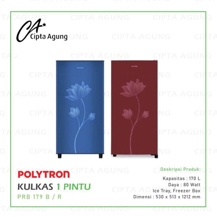 Kulkas 1 Pintu 170 L Polytron Prb-179 Prb179 Prb 179 B / R [Bdg]