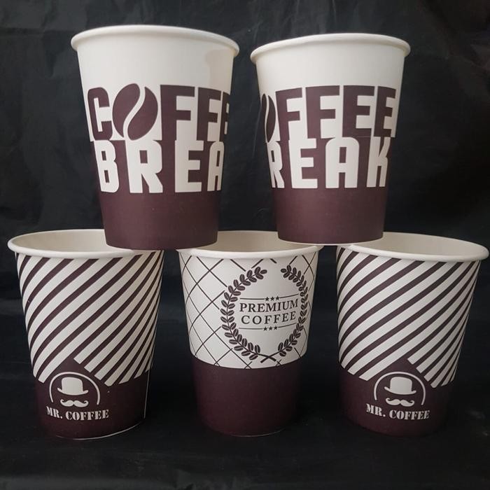 PAPER CUP 9 OZ MOTIF ISI 50PCS/ROL piring kertas
