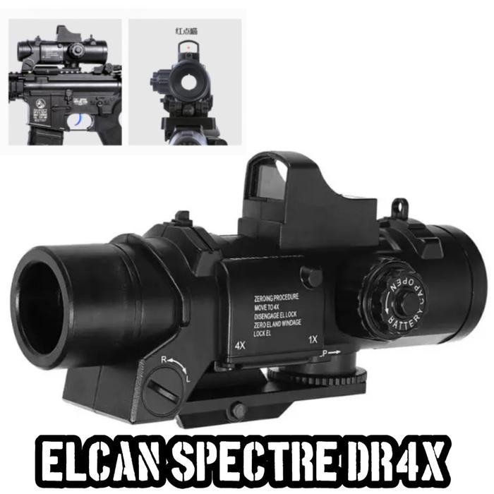 SCOPE Elcan spectre DR4X dummy zoom - SCOPE HOLOGRAPHIC ELCAN 4x zoom *
