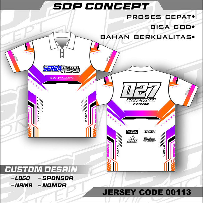 Kaos Baju Jersey Racing – Full Printing Custom Futsal Bola Basket Sepeda MTB Touring – Lengan Panjan