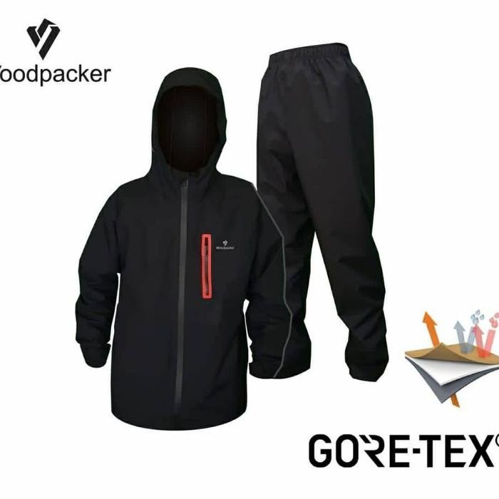 TERMURAH JAS HUJAN RAINCOAT WOODPACKER goretex seam seal 3 layer original - READY STOCK
