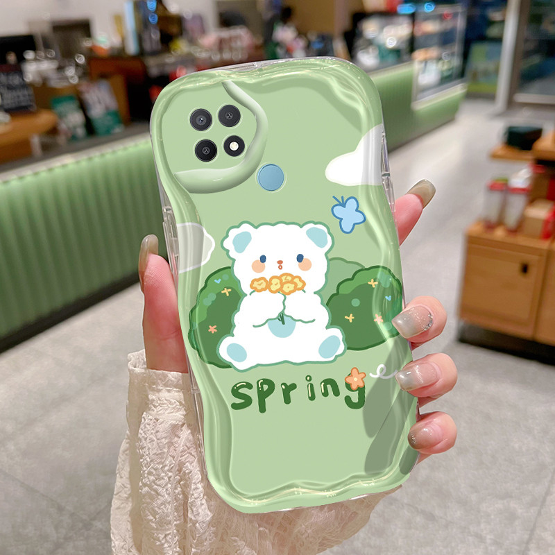 Casing Hp Untuk OPPO A15 A15s A35 Case Casing Beruang Pelangi pole Kasing HP Kesing Silikon Softcase