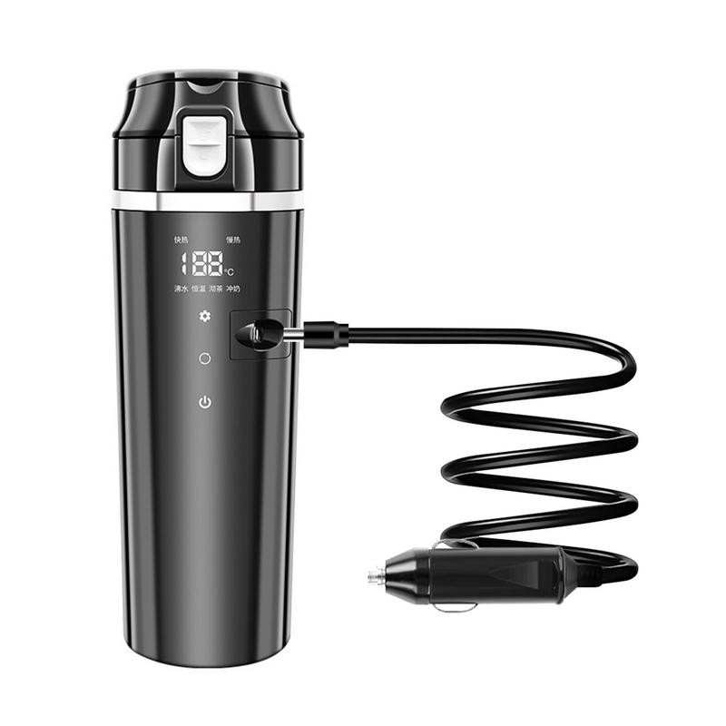12/24V Automatic Insulation Thermal Cup 500ml Car Electric Heating Kettle Auto Coffee Water Warmer C