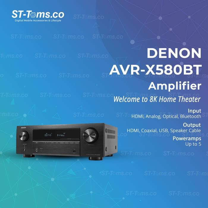 Denon AVR-X580BT AVR X580 BT Amplifier 8K Home Theatre Dolby With HDMI