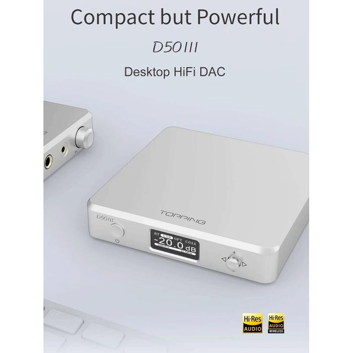 Topping D50 III USB DAC Hi-Res 32bit 768kHz DSD512.