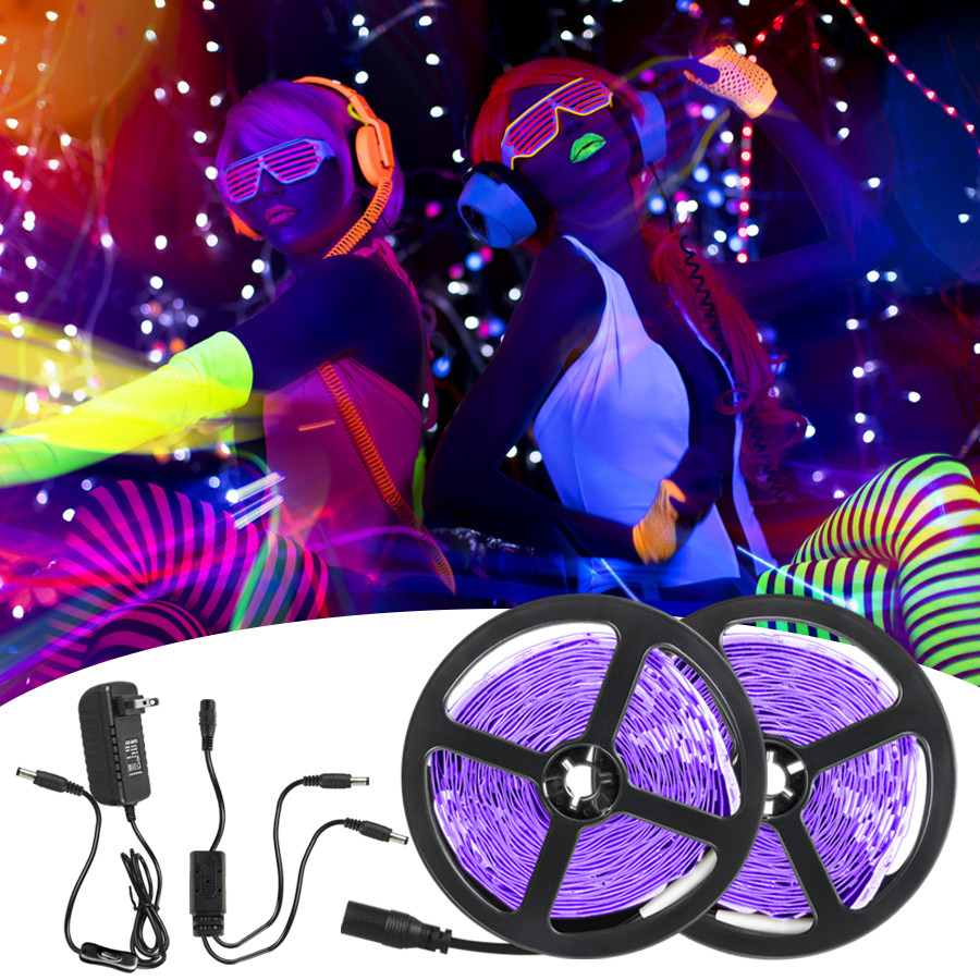 UV LED Light Strip Flexible LED Strip Light Ultraviolet UV Lamp 385-400nm Black Light 2835 SMD DC12V