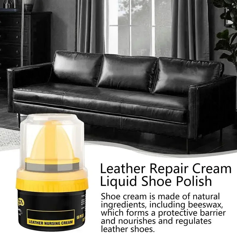 Car Liquid Shoe Polish Shoe Cream With Sponge Applicator Fade-Resistant Leather Repair Shoe Polish C