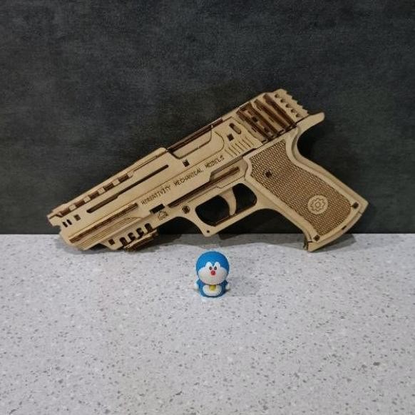 Mainan Puzzle Rakit Kayu Karet Rubber Band Gun DIY Woodworking Craft