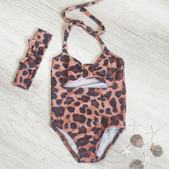 baju renang anak 3bulan-6tahun loreng 1set bandana baju renang anak leopart kode 212
