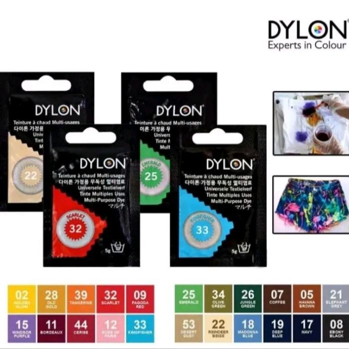 DYLON PEWARNA TEKSTIL - PEWARNA PAKAIAN-pewarna kancing Kain Stationery Renda Violet