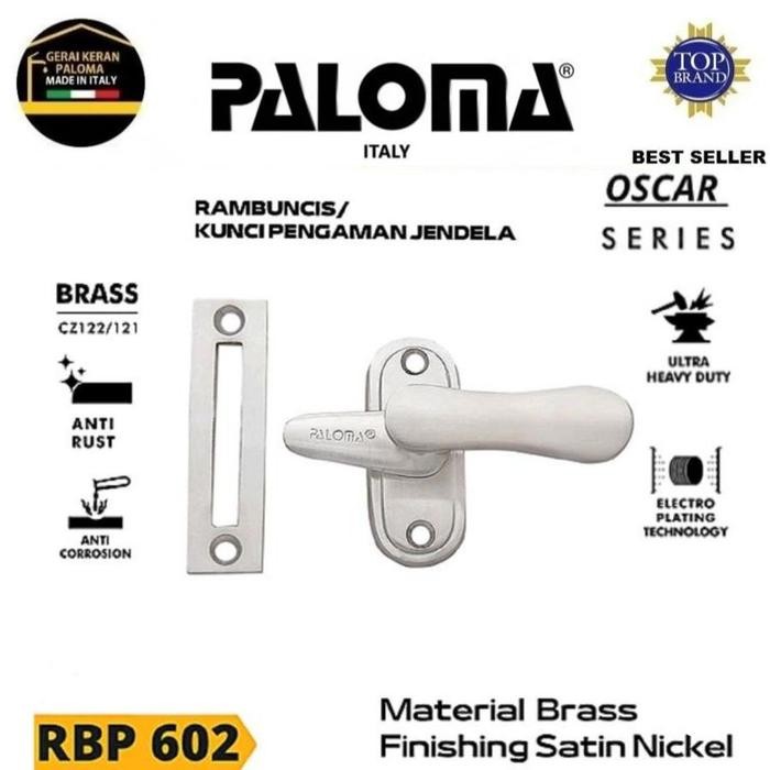 KUNCI GRENDEL JENDELA RAMBUNCIS PENGUNCI JENDELA BRASS PALOMA RBP 602
