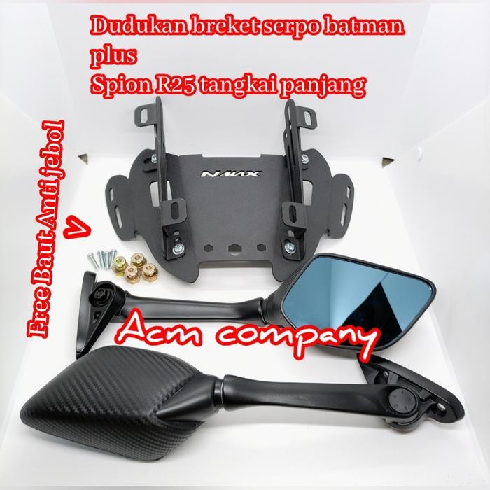 READYY Spion Variasi Nmax 155 Old -Spion R25 Panjang Plus Breket Serpo batman