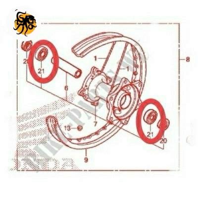 Ready Stok Ball Bearing Tromol Roda Belakang Honda CRF 250 Rally CRF250