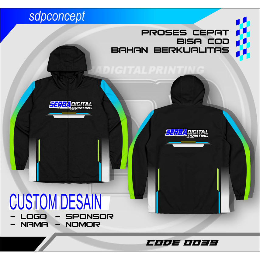 Jersey jaket  Custom Desain Sendiri - Jersey Racing, Sepak Bola, Mancing, Gowes, Komunitas - Bahan D