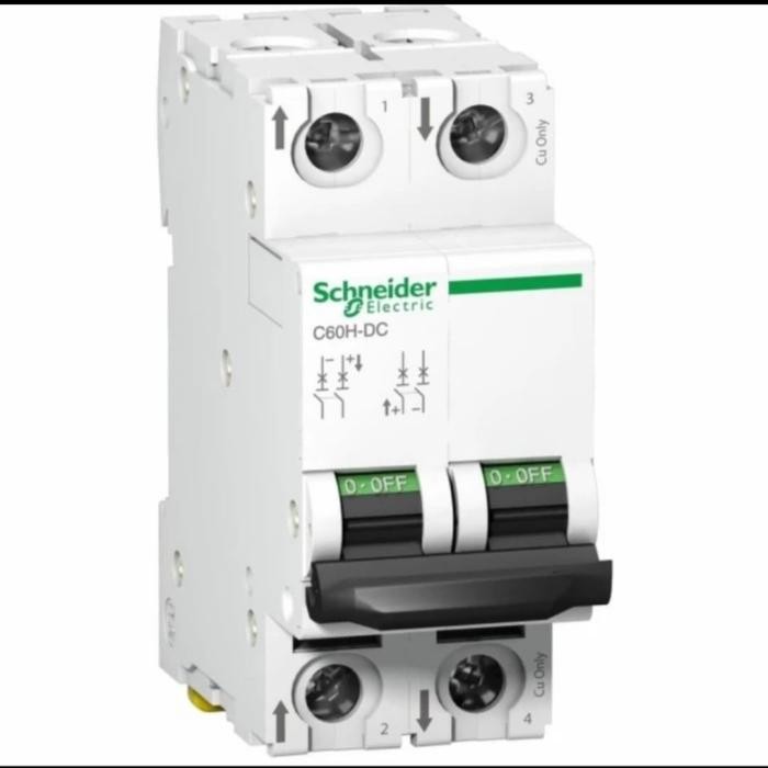 Mcb Dc Schneider C60H-Dc 2P 40A 50A 63A 10Ka Mcb 2 Pole