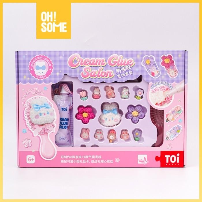 Cream Glue Salon Comb DIY Set Mainan Kerajinan Tangan Rakit Sisir Mainan Salon DIY *