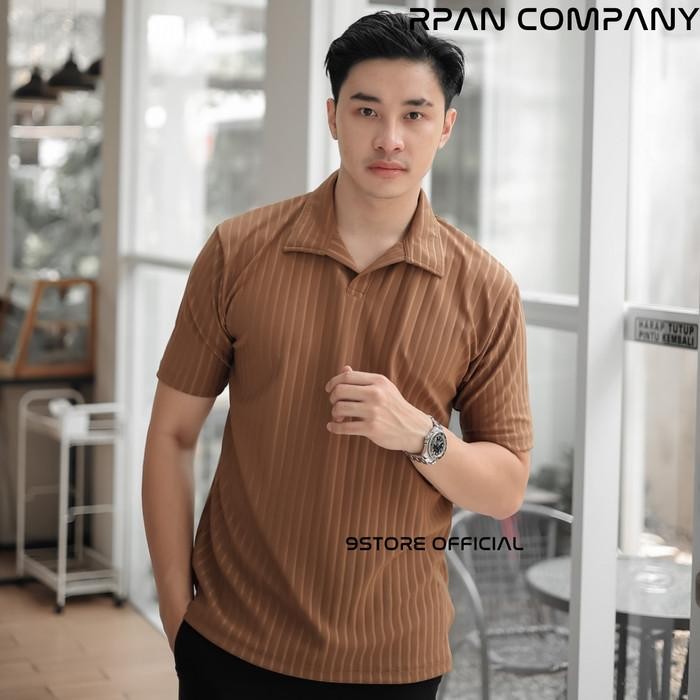 (Allthebest) Polo Shirt Pria / Kaos Polo Knit Kerah / Baju Polo Berkerah Motif Pria