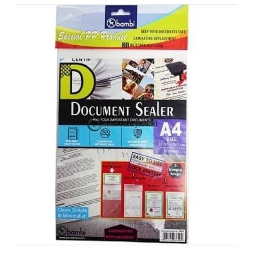 

ASLI Bambi Document Sealer Transparant Pocket 0.10mm (10pcs) A4 #5036 READY STOCK