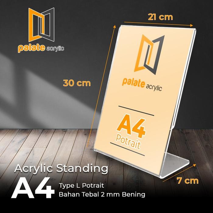 

SIAPKIRIM ACRYLIC TENT ER / AKRILIK BROSUR A4 L PORTRAIT 2MM READY STOCK