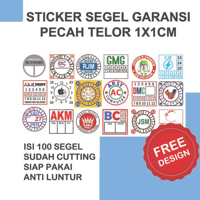 

sticker segel garansi pecah telor, custom, siap pakai, print & cutting