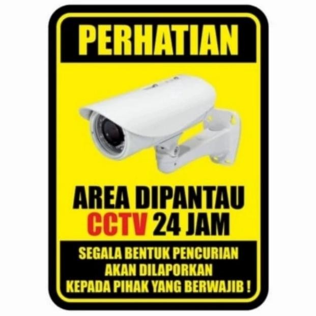 

STIKER CCTV AREAN DIPANTAU CCTV 24JAM 23X30CM SING RAMBU K3