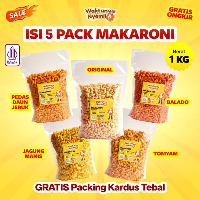 

1 KARDUS ISI 5 MAKARONI KILOAN 200GR VARIAN RASA PEDAS DAUN JERUK, TOMYAM, ORIGINAL, BALADO, JAGUNG