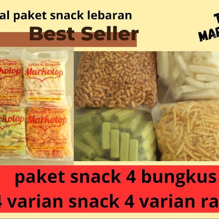 

paket isi 4 bungkus snack markotop cemilan makanan ringan snack ramadhan Food Keripik