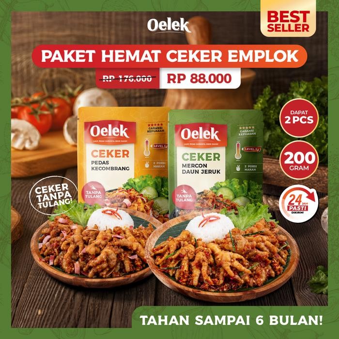 

[Baru] Oelek Paket Favorite - Bebas Pilih 2 Ceker Best Seller Ceker Emplok Mercon Pedas / Daun Jeruk