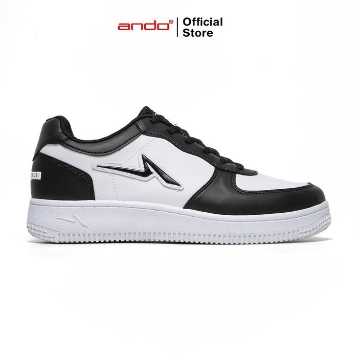 Ando Official Sepatu Sneakers Tricks Pria Dewasa - Putih/Hitam