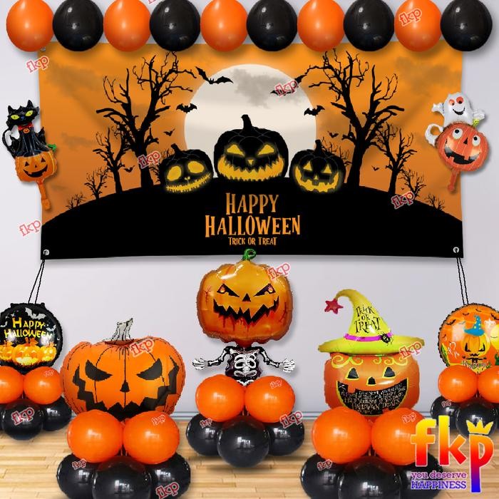 

Terlaris Fun Kids Party Set Dekorasi balon Halloween / Balon Trick or Treat / Balon Horor / Happy