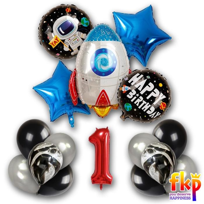 

Terlaris Paket Dekorasi Ultah Rocket Science / Dekor HBD Balon Bintang Roket SALE