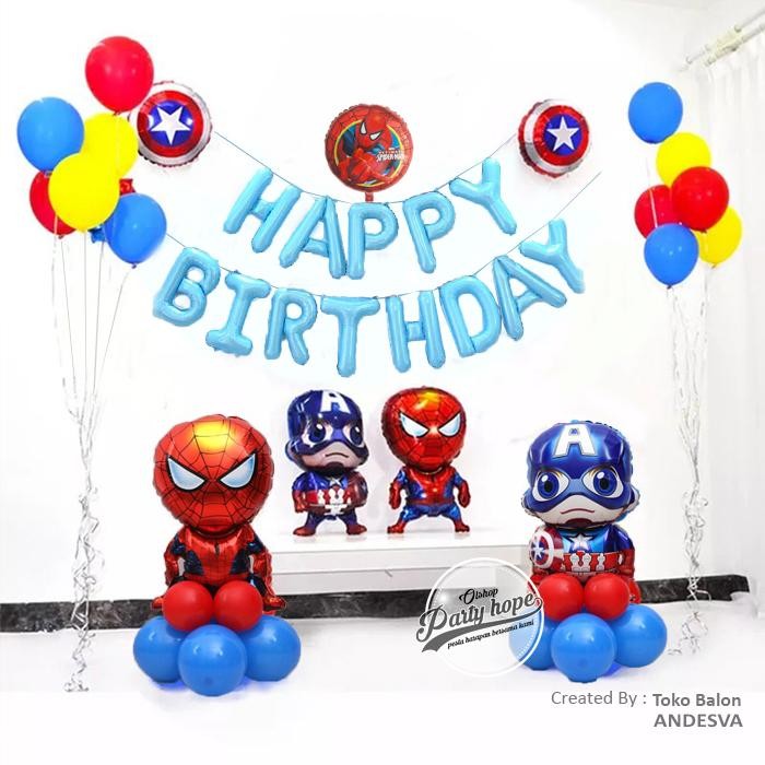 

Terlaris paket dekorasi balon ulang tahun happy birthday avenger spiderman #2 SALE
