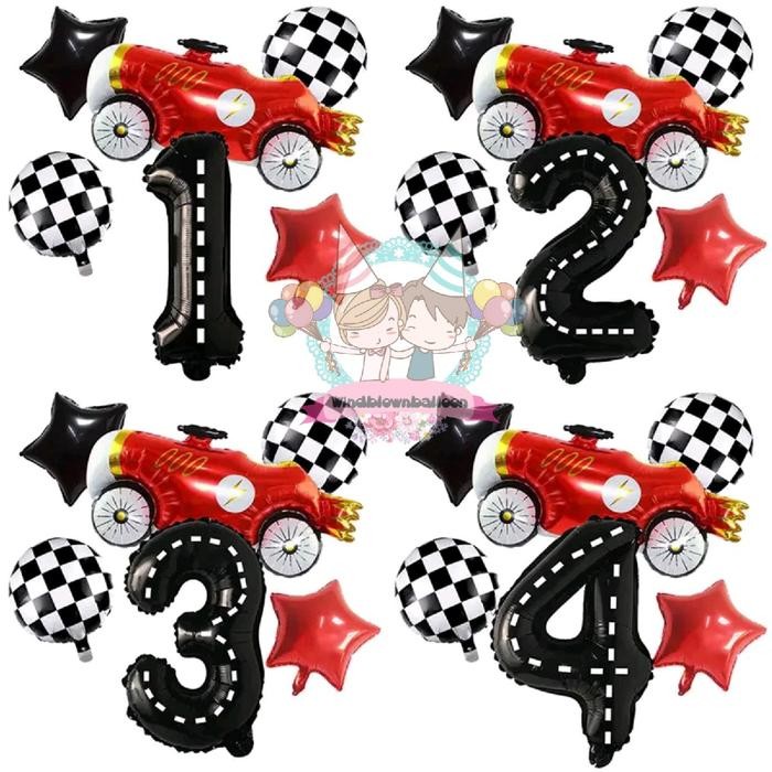 

Terlaris WINDBLOWN BALON SET RACING CAR WITH TRACK NUMBER IN BLACK FOR HBD BIRTHDAY BOY/ULANG TAHUN