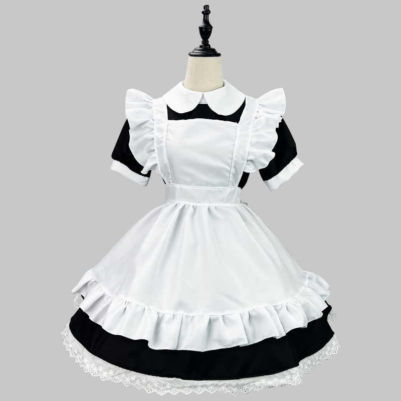 Classic Maid Anime Cosplay Costume Black White Plus Size Apron Maid Cat Girl Kawaii Japanese Outfits