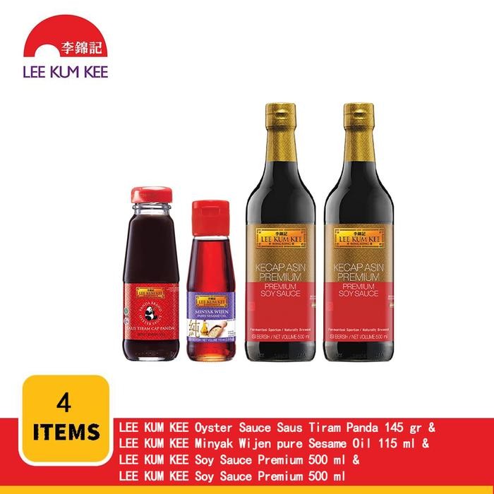 

LEE KUM KEE Saus Tiram Cap Panda 145gr + LEE KUM KEE Minyak Wijen Murni 115ml + LEE KUM KEE Kecap