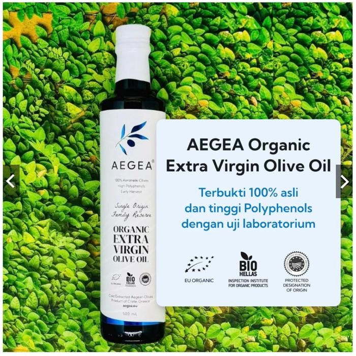 

AEGEA Minyak Zaitun Extra Virgin 250ml - Organik EU, Polifenol Tinggi, Asli Yunani