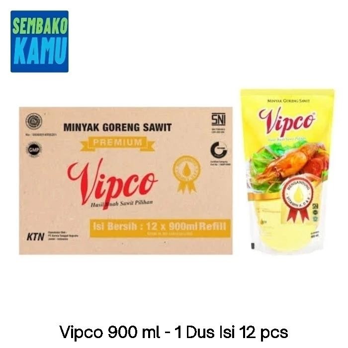 

Minyak Goreng Vipco 900 ml - 1 Dus Isi 12 pcs