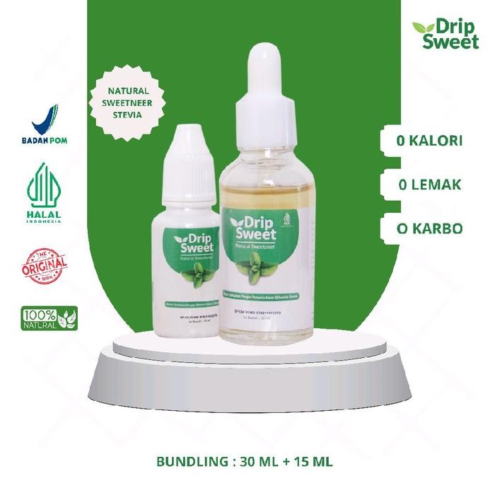 

DripSweet Stevia Pemanis Alami Cair 30ml + 15ml Sugar