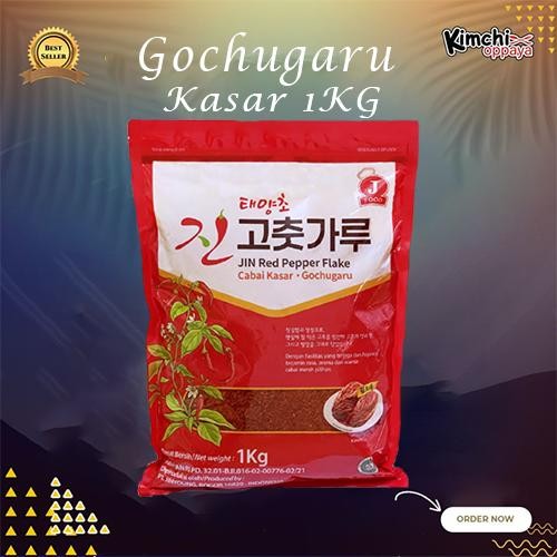 

Gochugaru Jin Red Pepper Flake/Cabe Kasar 1kg